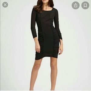 BCBG MAX AZRIA 3/4 SLEEVE RUCHED DRESS XXS